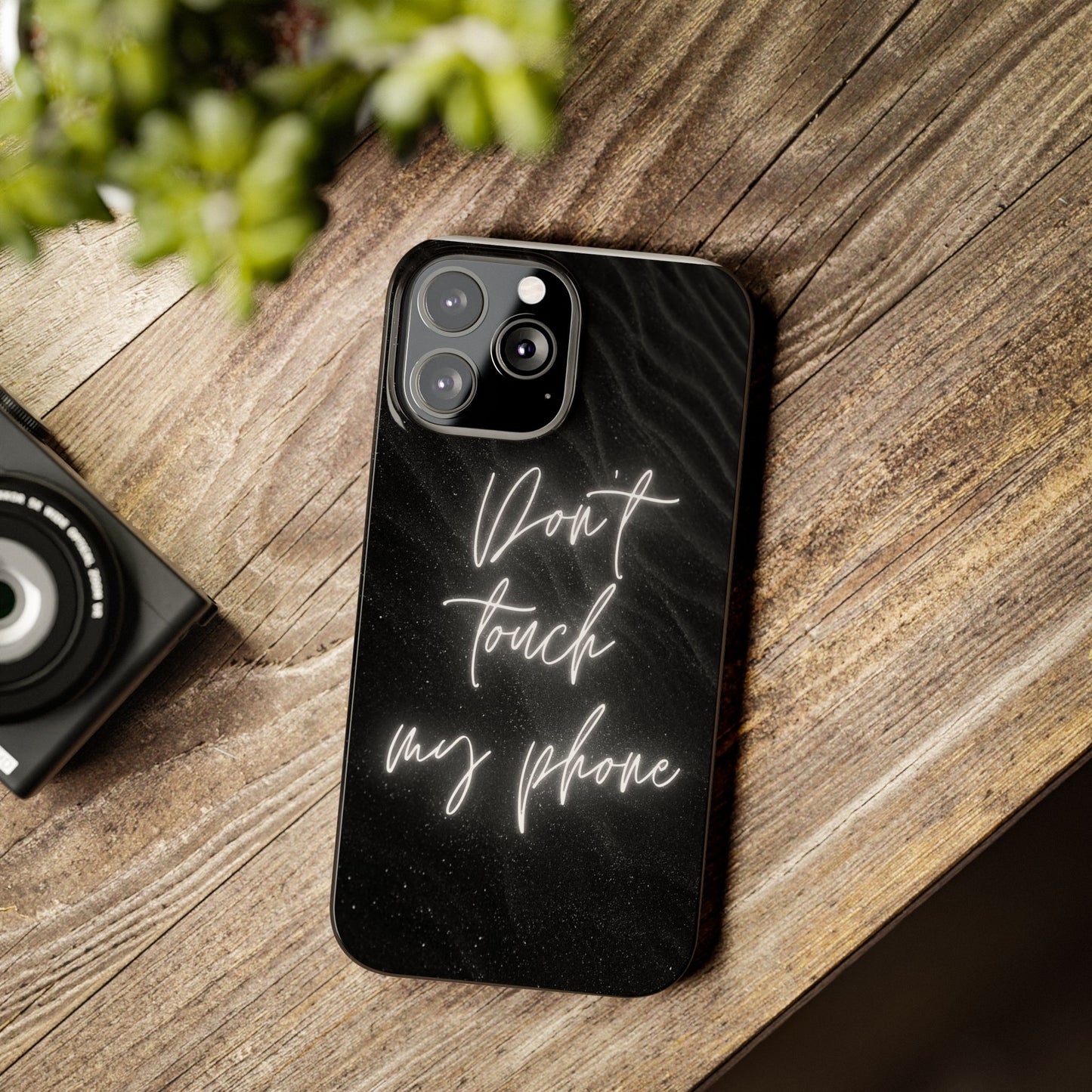 Sleek Phone Case - 'Don't Touch My Phone' - Stylish Black Design