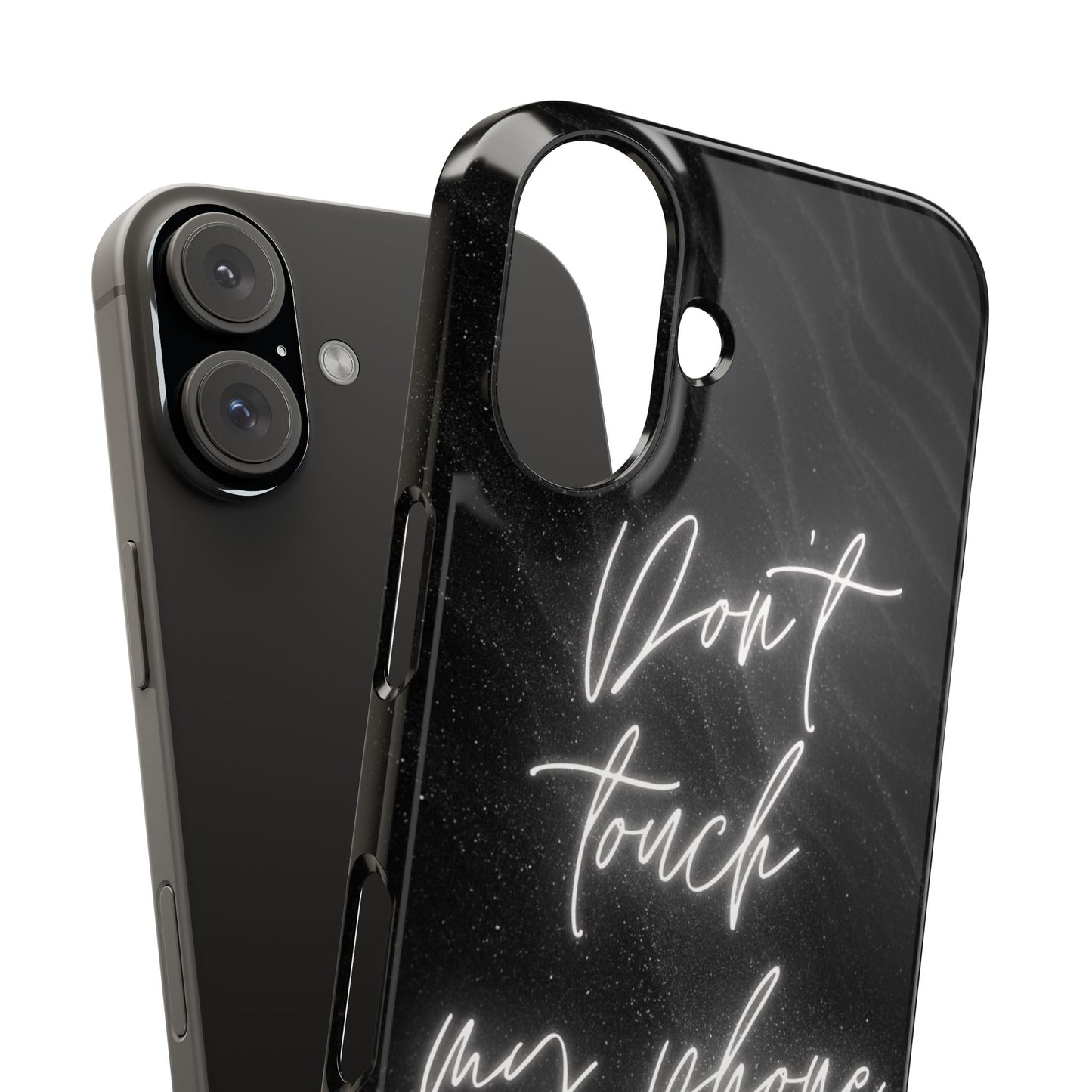 Sleek Phone Case - 'Don't Touch My Phone' - Stylish Black Design