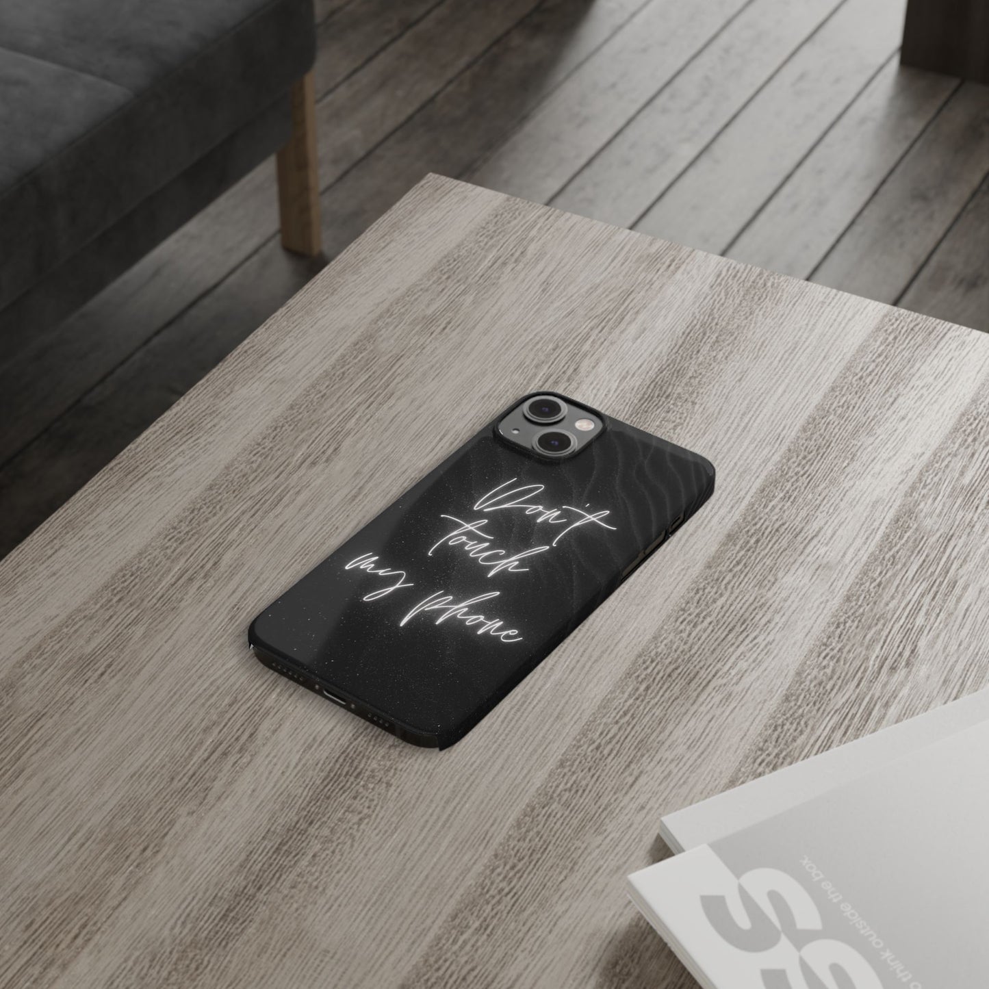 Sleek Phone Case - 'Don't Touch My Phone' - Stylish Black Design